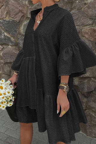 Lovely Solid Color Irregular Dress