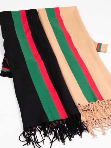 Luxurious Fringe Stripe Shawl