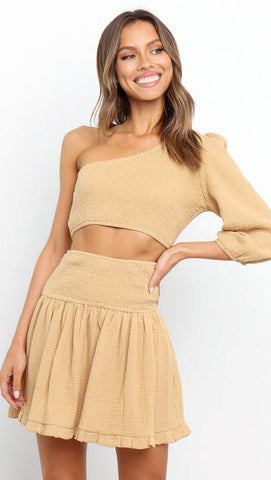 beige-one-shoulder-top-and-skirt-matching-sets-1