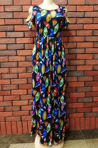 Printed Waist Mopping Dress