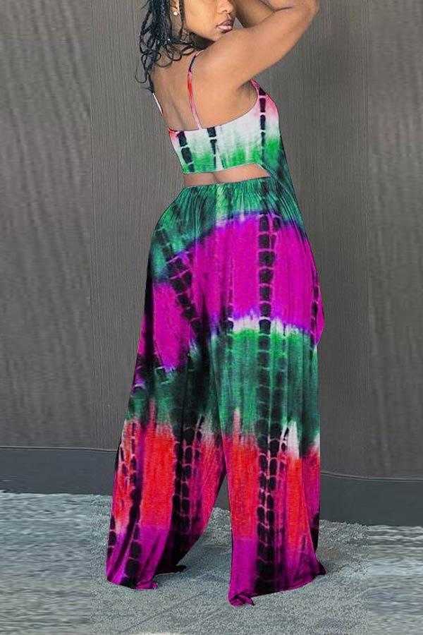 Sexy Camisole Multicolor Printed Trousers Set