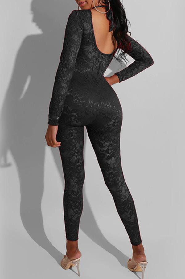 Sexy Lace See-through Skinny Jumpsuits
