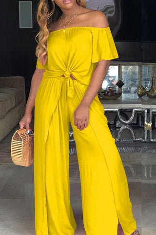Sexy Loose Solid Color Pants Set