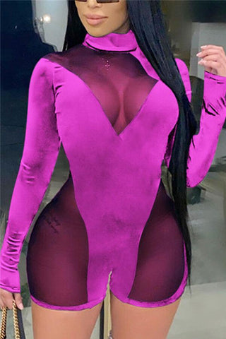 Sexy Solid Color Hollowed Out Jumpsuits