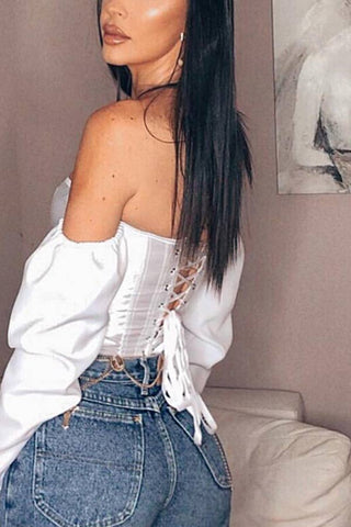 Sexy Solid Color Off-shoulder Skinny Tops