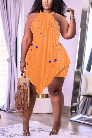 Sexy Summer Plus Size Print Shorts Set
