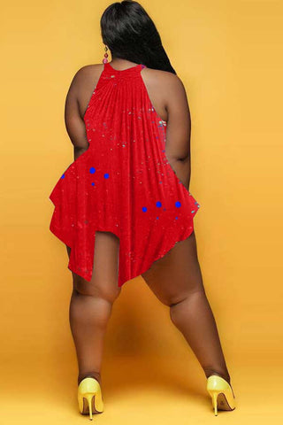 Sexy Summer Plus Size Print Shorts Set