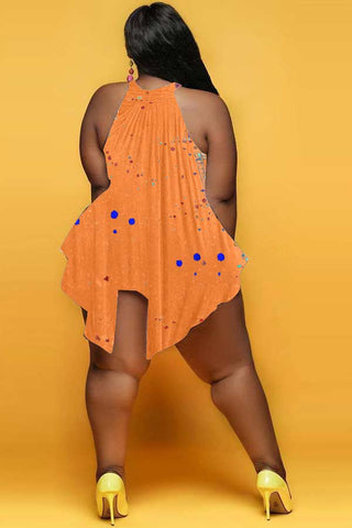 Sexy Summer Plus Size Print Shorts Set