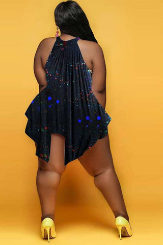 Sexy Summer Plus Size Print Shorts Set
