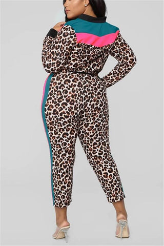 Slim Trendy Leopard Two-Piece Suit