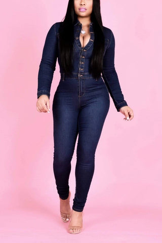 Tight Denim Jumpsuit